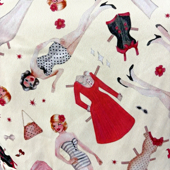 Voodoo Vixen Sleeveless Dress Fit & Flare size L Sundress Cut Out Novelty Print - Picture 10 of 12